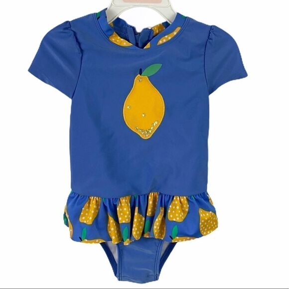 Cat & Jack Lemon One Piece Zip Swimsuit Size 2T - Picture 1 of 5